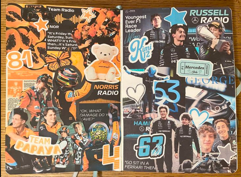 Scrapbook pages of individual F1 drivers